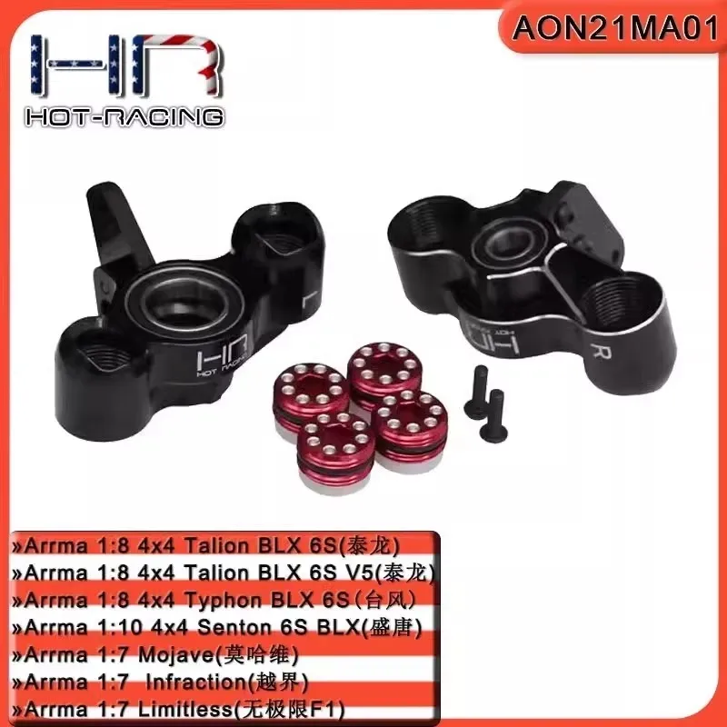 HR Aluminum Steering Block Axle Carrier Carbon Fiber Steering Arms for 1/8 Arrma Kraton Talion Typhon BLX 1/10 Senton 1/7 Mojave