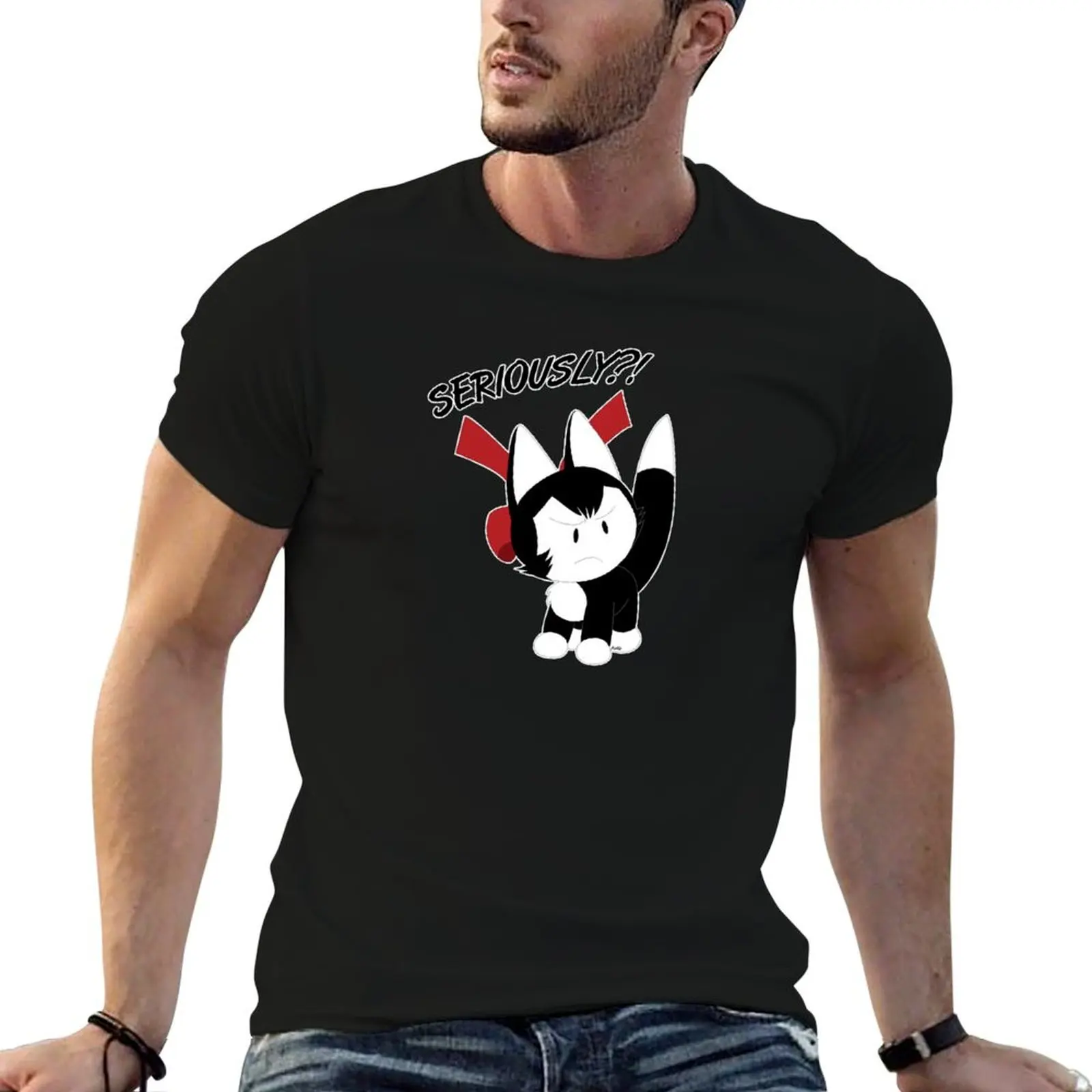 Chao - Sérieusement?!! T-shirts pour homme en coton imprimé, t-shirts décontractés pour homme