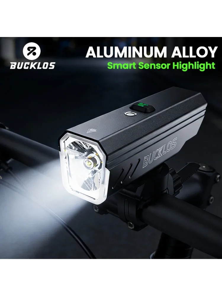 AliExpress BUCKLOS Bicycle Light Highlight Smart Sensor Lamp Type-C Rechargeable Aluminum Alloy Bike Front Lighting MTB Cycling Accessories