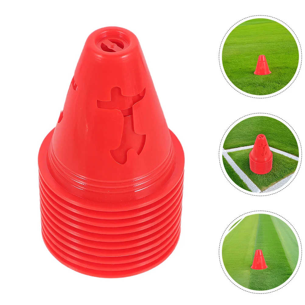 

10Pcs Agility Training Cones Soccer Practice Equipment Kit High Contrast Colored Markers for Football Skill Development