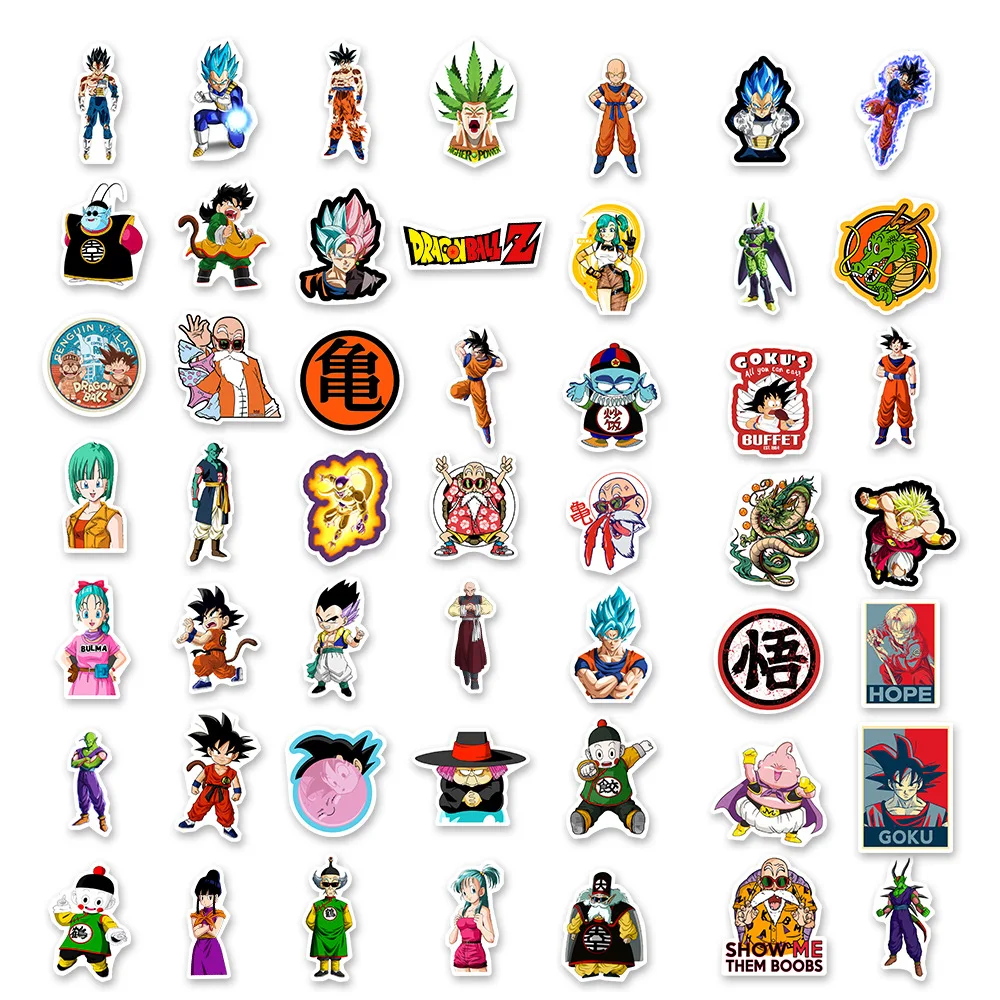 50/100pcs Classic Japan Anime Dragon Ball Stickers Kids Decals Toy DIY Laptop Water Bottle Phone Cool Cartoon Son Goku Sticker