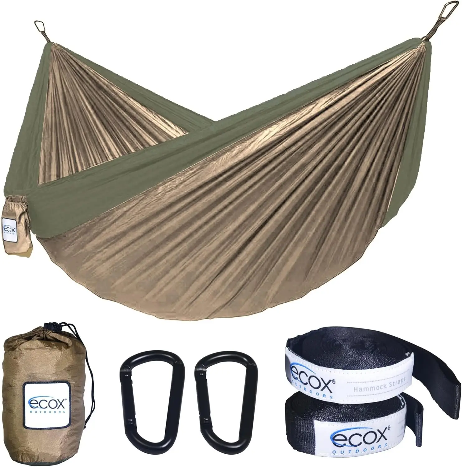 

Outdoors Parachute Hammo Single With 2 Tree Straps, Portable Lightweight Nylon Comfortable For Backpacking, Camping, Travel,