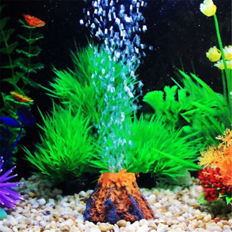 Small Aquarium Volcano Decoration Underwater Fish Tank Oxygen Air Pump Air Stone Bubbles Ornaments Aquarium Accessories