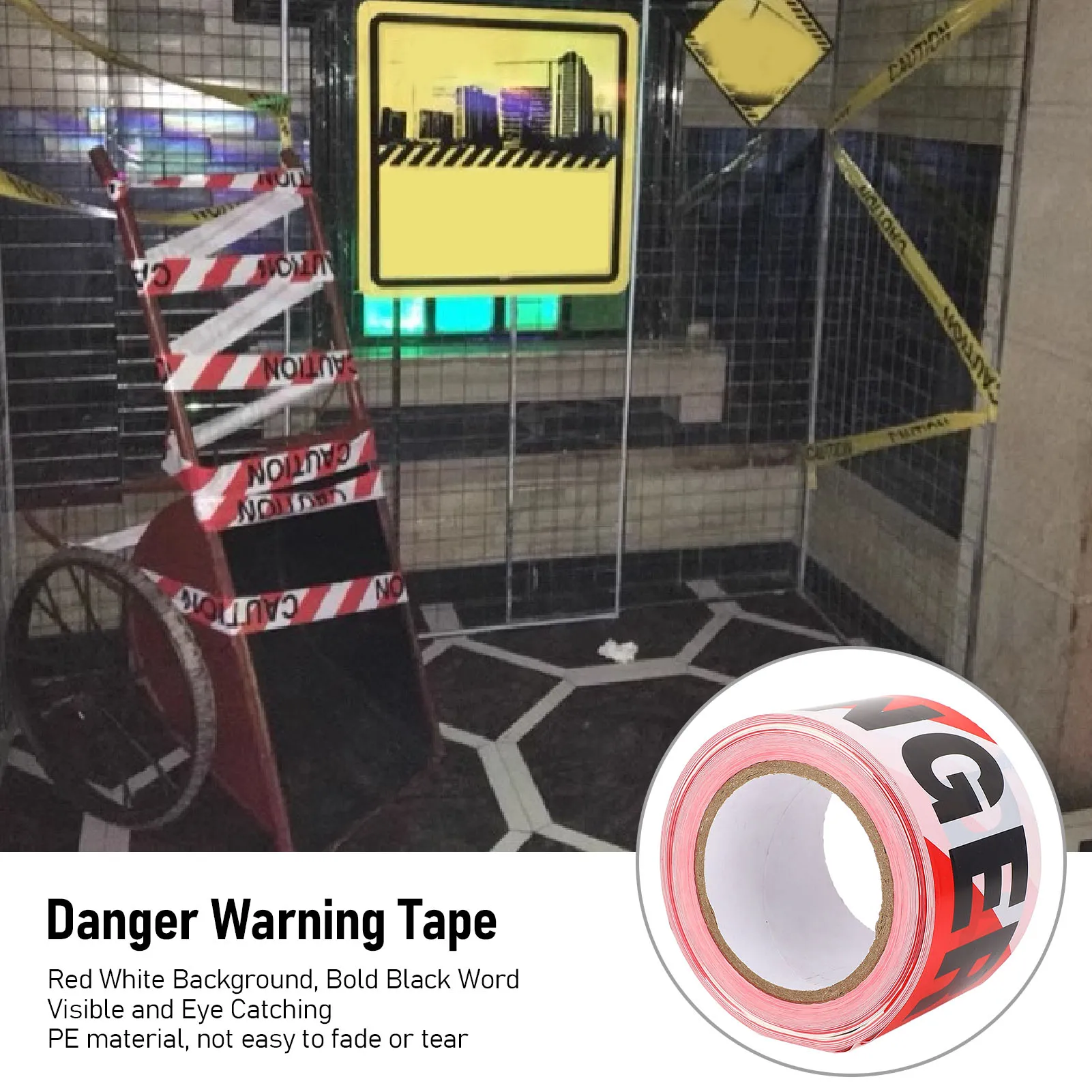 

Danger Warning Tape Tear Resisting Bold Black Word Flexible Securing Water Proof PE Warning Tape Roll for Hazardous Areas