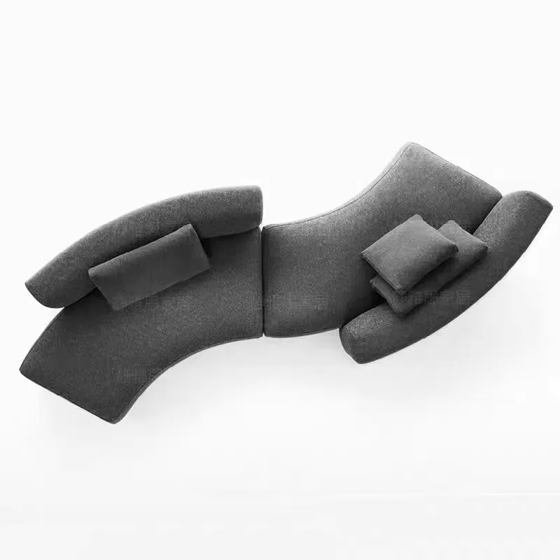 

Designer S-shaped hall curved fabric sofa Italian simple modern leisure special-shaped beauty salon sofa