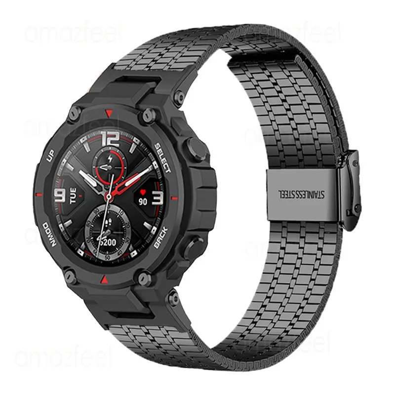 Stainless Steel Watchband For Amazfit T-Rex 2 Metal Strap For Amazfit T Rex Pro/T Rex2 Wrist Band for amazfit t-rex pro Bracelet