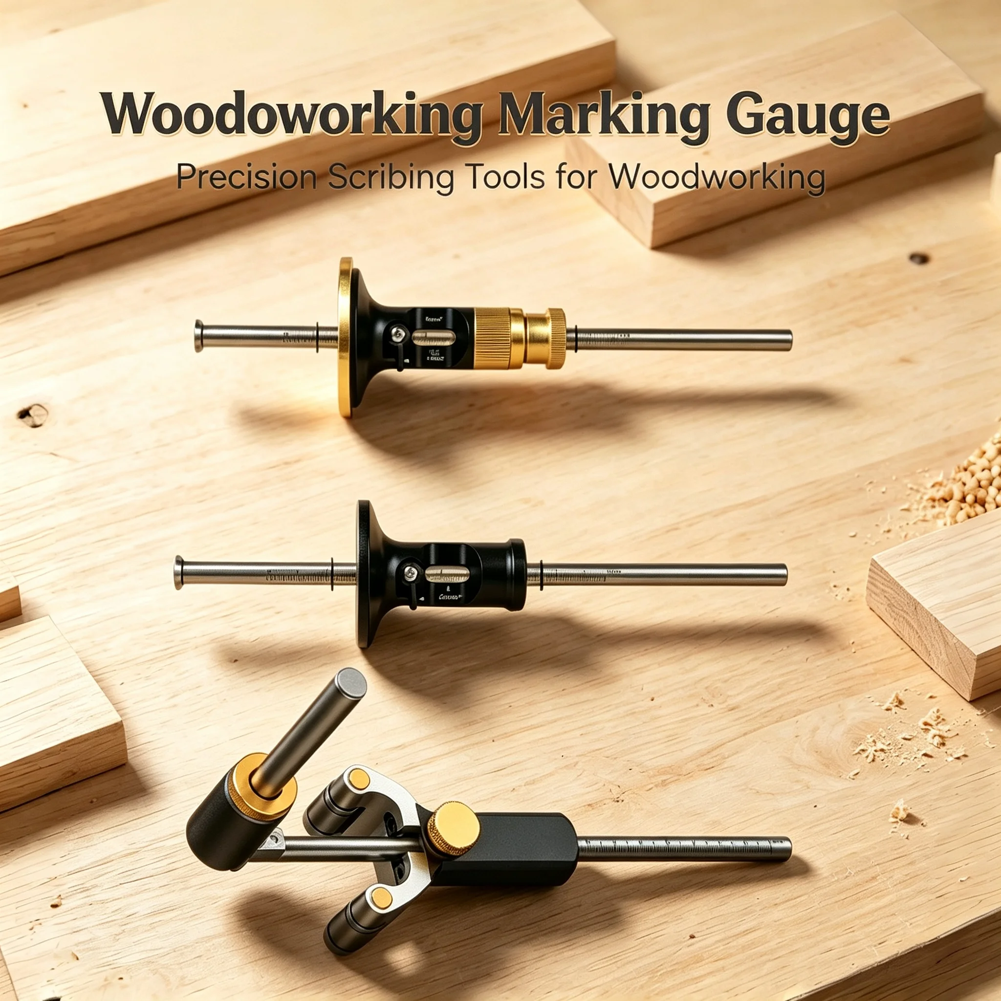 European‑Style Fine‑Tuning Wheel Marking Gauge, Wood Scribe for Parallel Line Mortise Layout, Precision Carpentry Measuring Tool
