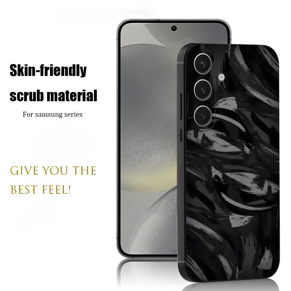 Fashion Black White design Phone Case For Samsung Galaxy S26 S25 S24 S23 S22 S21 Plus Ultra Note20 Soft Black