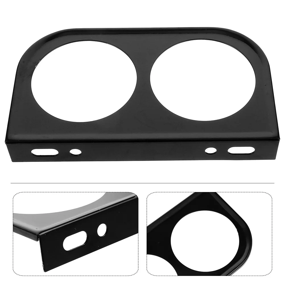 

2Pcs Car Gauge Mount Panel Dual Holes Iron Instrument Panel Holder Universal Dashboard Meter Mounting Bracket for Monitoring