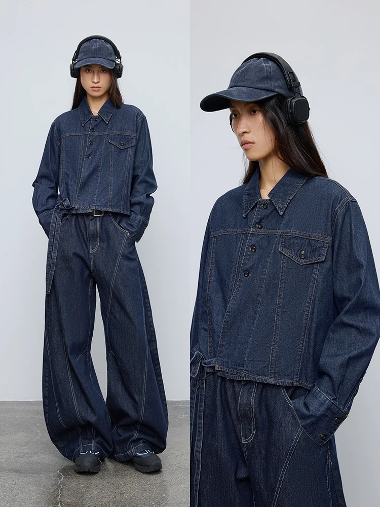 

Женская винтажная рубашка из чистого хлопка с асимметричным воротником, свободного кроя, дышащая, с длинным рукавом, для весны и осени