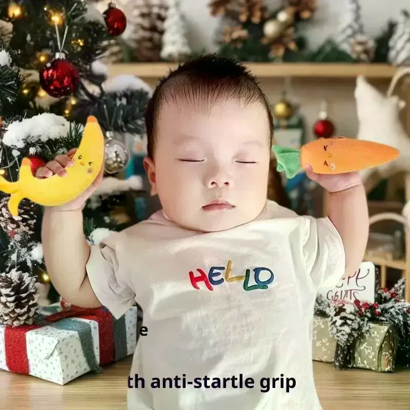 1/2 個ベビーなだめるおもちゃぬいぐるみフルーツ人形幼児抗驚愕睡眠補助保持リング新生児快適おもちゃ