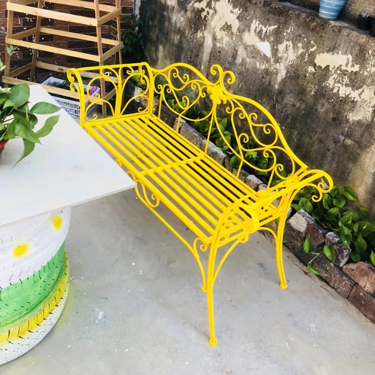 The product can be customized. Chair iron bar chair bench park chair shooting outdoor sofa chair double chair couple chair