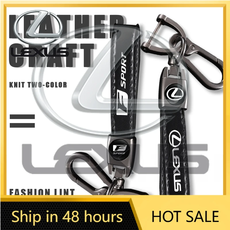 

2026 Hot Interior Stickers 1Pcs Car Metal Key Chain Auto Fine Leather Emblem Key Ring For Lexus F SPORT ES UX 300e GS GX IS LS L