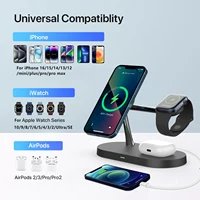 Support de chargeur sans fil 3 en 1 pour iPhone 12/13/14/15/16/17, Station de charge rapide pour Apple Watch 10 9 8 7 6 5 4 Airpods 2 3 Pro 3
