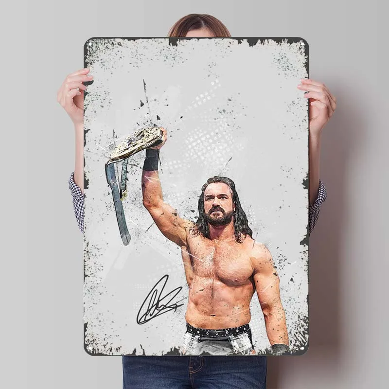 Drew McIntyre Tinplate Signs Sports Poster Bar Accessories for Home Decor Customized Metal Sign for Wall Art Decoration Man Cave