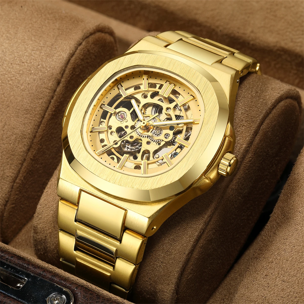 

Luxury highend mechanical men's watch wrist automatic mechanical watch hollow alloy clocks watch for men fashion trend Relogio