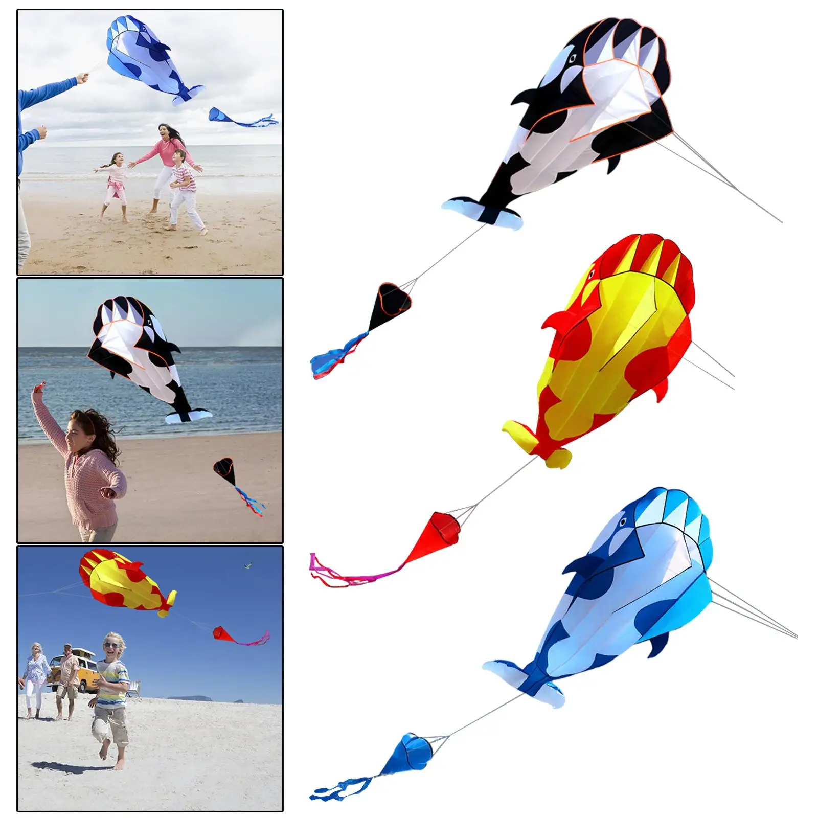 3D Whale Kite Children Gifts Parafoil Giant for Camping Entertainment