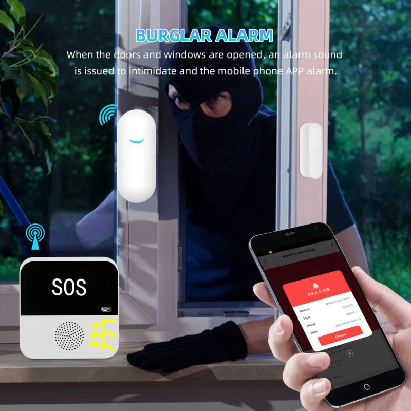 Home Burglar Alarm System Wireless 433MHz Door Window Sensor Door Opening Detector Security Protection Smart Life APP