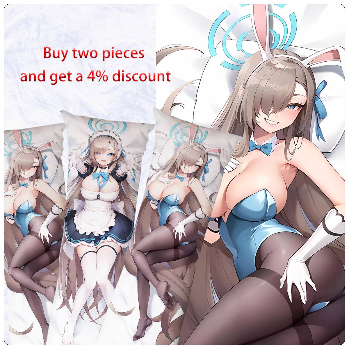 Dakimakura Anime Blue Archive Itinose Asena Hugging Body Pillow Cover Holiday Gifts Double-Side Print Itinose Asena Pillowcase