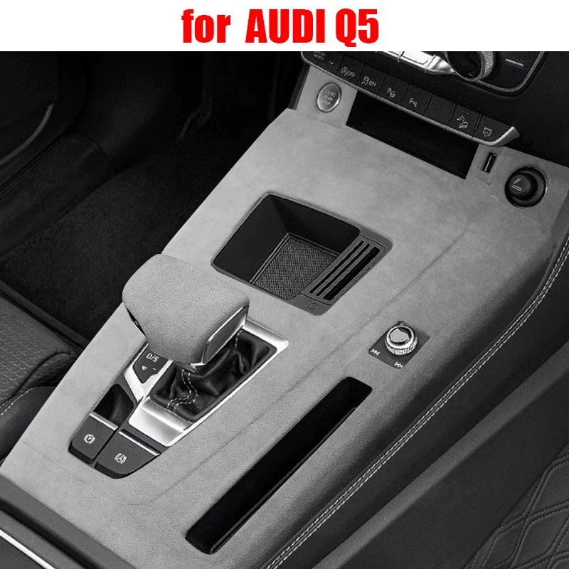 

TOP SUEDE Overlays Grey Interior Trims Fit for AUDI Q5 2025 2024 2023 2022 2021 2020 2019 2018 Door Panel, Central Console Mat