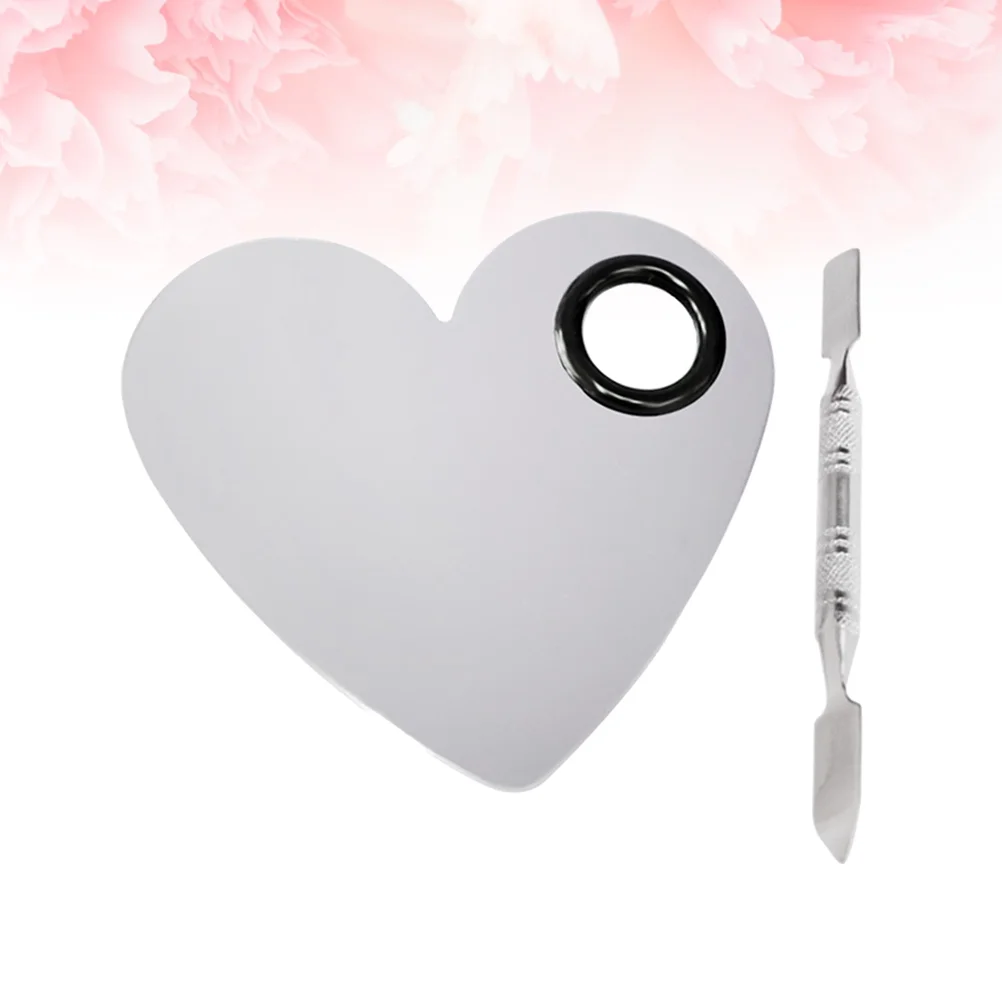 Makeup with Spatula Heart Shaped Tool Fashionable Stainless Steel Pallet Makeup Artist Enthusiast Tools for Blending Fo