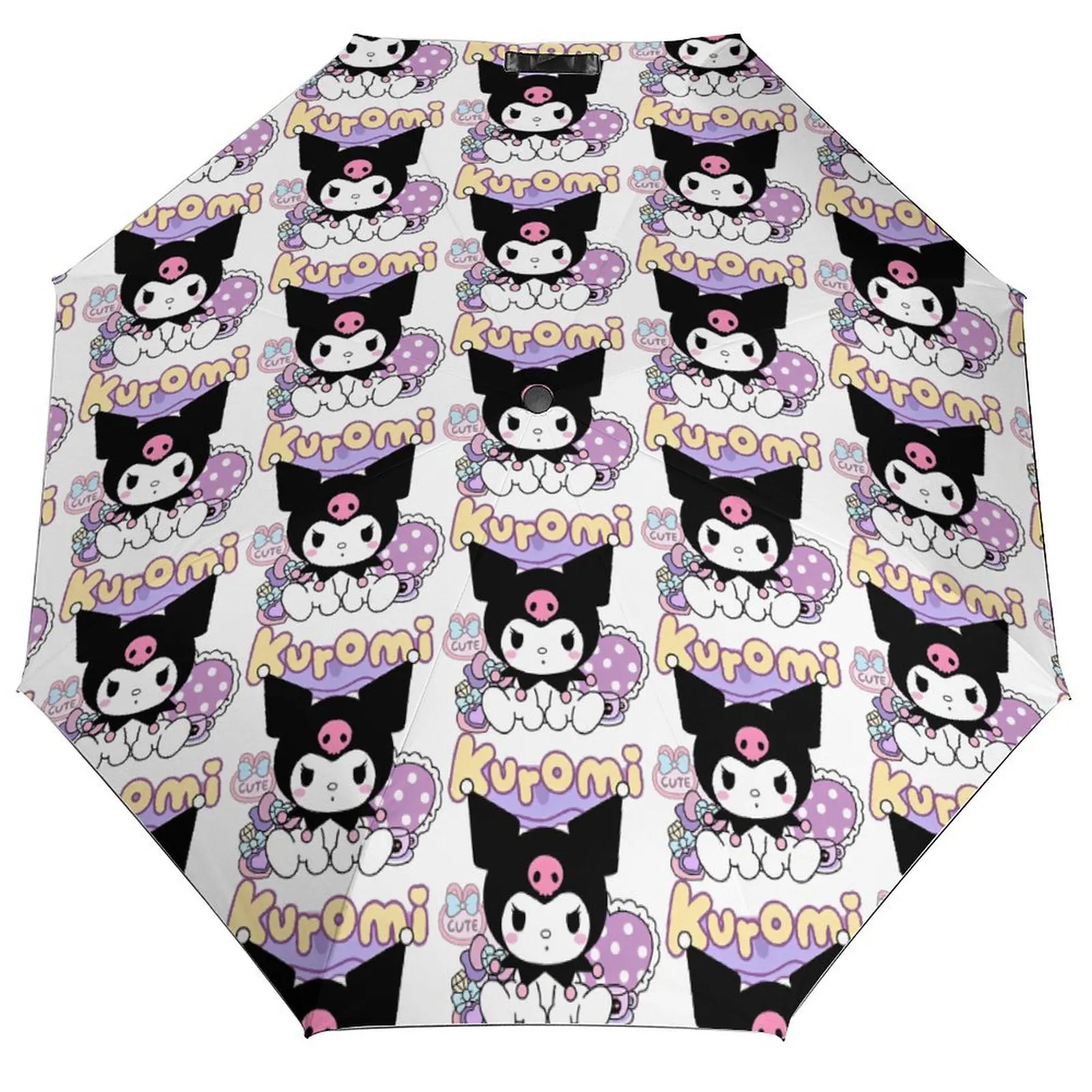 

Kawaii Kuromi мультяшный зонт 3-кратный автоматический зонт от солнца для мужчин и женщин эстетический складной автомобильный зонт на заказ