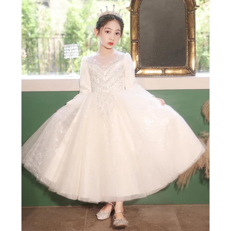 Quinceanera Dresses for Girls Teenager Luxurious Sequin Evening Dress 2024 Children Princess Ball Gown Infant Dress Up for Event