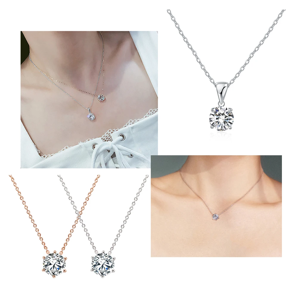 Wedding Pendant Necklaces For Women Female Shiny Zircon Bright Necklace Women\'s Chain on Neck Accessories Fashion Jewelry N431