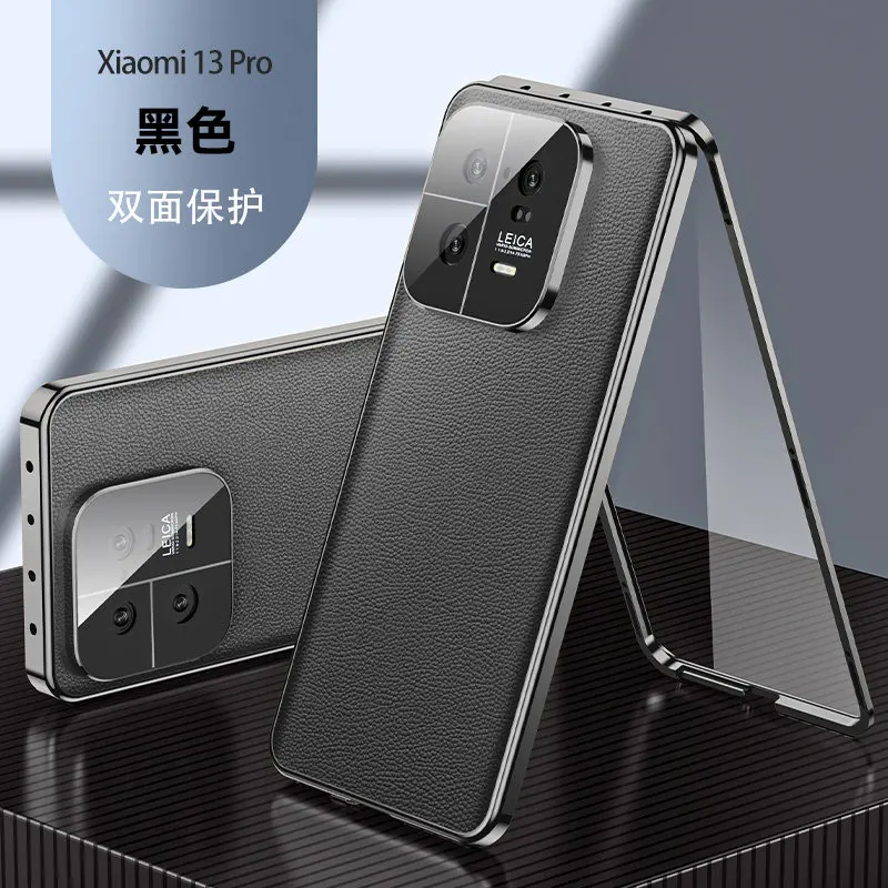 For Xiaomi Mi 13 Pro 5G Case 360 Full Protection Front Tempered Glass Cover with Back PU Leather Case for Xiaomi 13 Pro 13Pro 5G