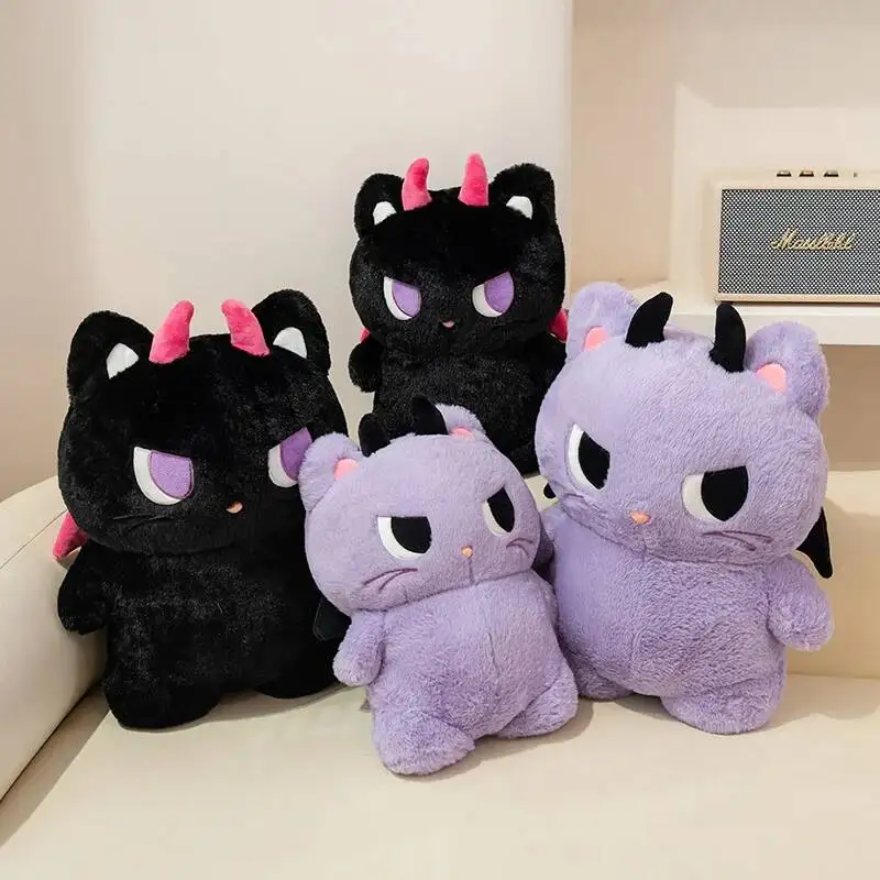 Kawaii Cartoon Simulation Anime Devil Cat Monster Filling Anime Plush Toy Children's Angel Devil Little Monster Handmade Doll