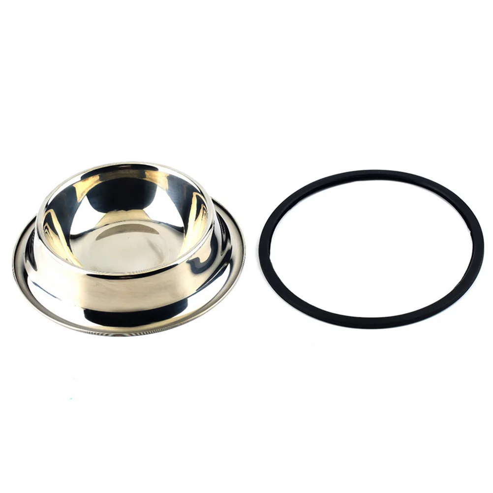 

22cm Base Silver Stainless Steel Pet Bowl Anti-Slip Design Safe for Cats Dogs Durable Easy to Clean Home Pet Feeder
