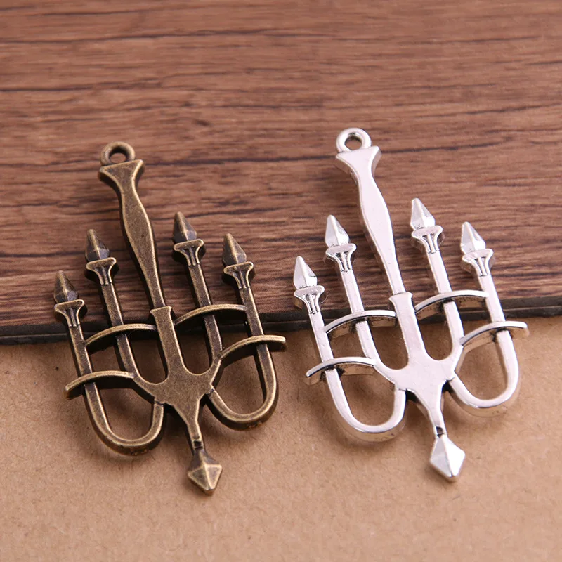 3Pcs/Lot 50x27mm 2 Colors Retro Medieval Candlestick Charms Pendant for DIY Jewelry Making Handmade Jewelry Craft Findings