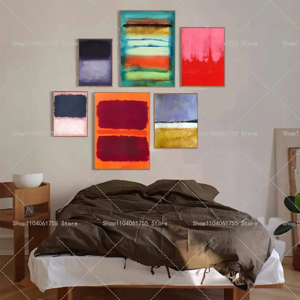 Art M-Mark Abstract R-Rothko Poster Self-adhesive Art Waterproof Paper Sticker Room Wall Decor