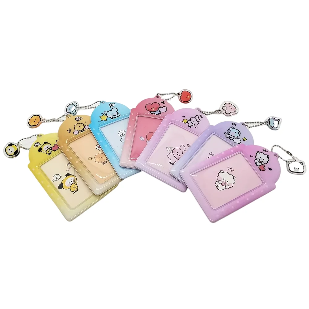 Álbum de Tarjetas Kawaii BT21 de PVC, Álbum Pequeño, Paquete de Tarjetas, Juego de Tarjetas de Dibujos Animados, Lindas, CHIMMY, COOKY, KOYA, TATA, Regalo de Anime, Juguetes