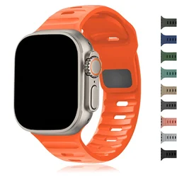 Silicone Strap For Apple Watch Ultra Band 49mm 44mm 45mm 42mm 41mm 42mm 46mm Sport Watchband iwatch 8 7 6 5 4 9 SE 10 bracelets
