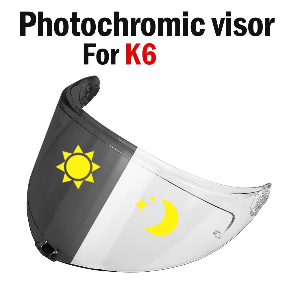 Wizjer do kasku Fotochromowy wizjer Do kasków motocyklowych K6 K6S kask integralny Elektroplaterowane szkło kasku