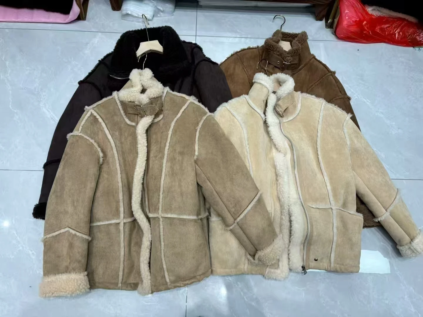 Casaco de pele feminino 2025 nova moda coreana grosso quente lã jaquetas dupla face roupas outwear