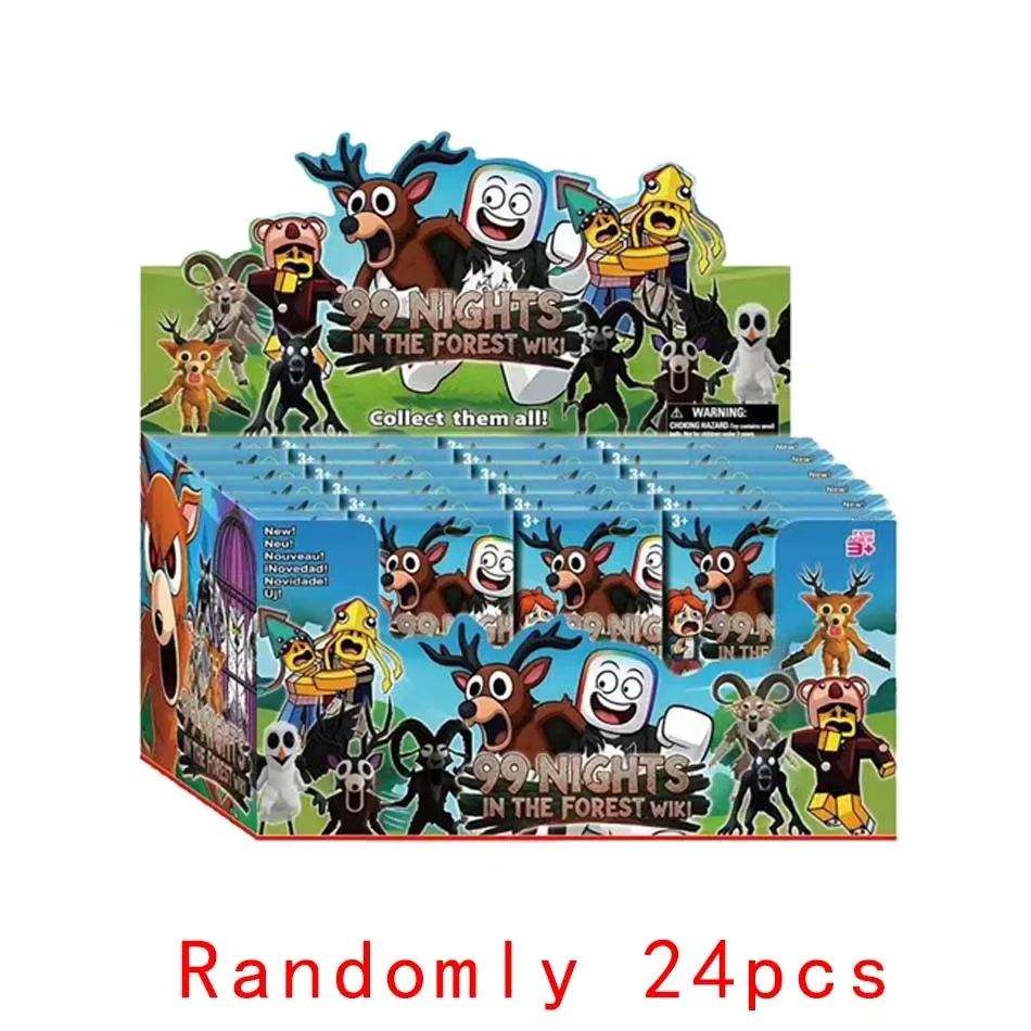 Gioco 99 notti di sopravvivenza della foresta scatola di figure kit di figurine di azione giocattoli di modello in PVC abbinati all'ingrosso borsa a sorpresa per carte regalo