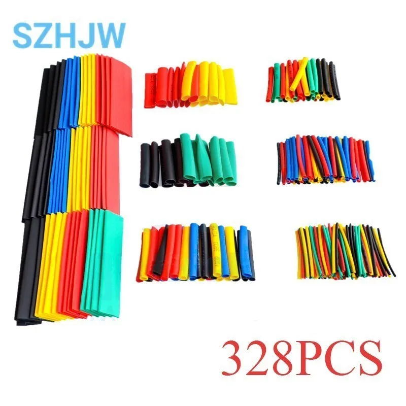 127-530pcs Heat Shrink Tube Thermoresistant Heat-shrink Tubing Wrapping Kit Electrical Connection Wire Cable Insulation Sleeving