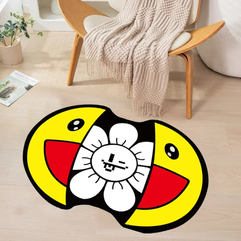 

Artistic Creative Smile Carpet Comfortable Bedroom Rugs Large Area Living Room Decorative Carpets Undertale Y2K Balcony Tapis