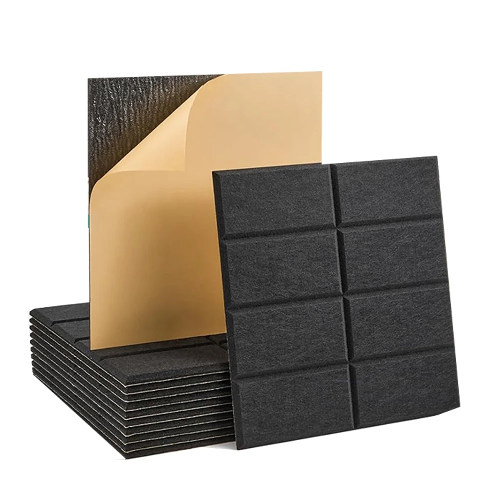 A12E-12 Pack Acoustic Panels Self-Adhesive,High Density Sound Proof Foam Panels For Walls, Door, Home Office