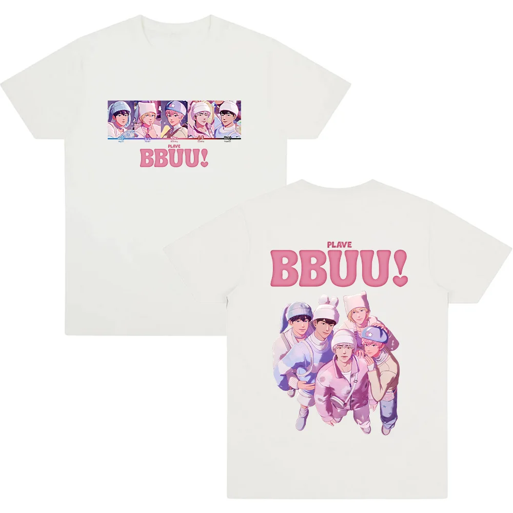 Plave Bbuu! KPop Graphic T Shirts Plave KPop Band Tops Men Women Cotton Casual T-Shirts Tee Shirt Clothes New Fashion Streetwear