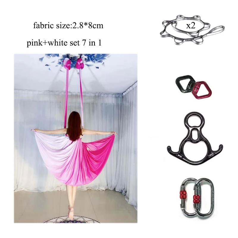 Gradient Aerial Yoga Hammock Durable 9 Yards Aerial Yoga Hammock Swing Silks Equipment Set Kit 7 in 1