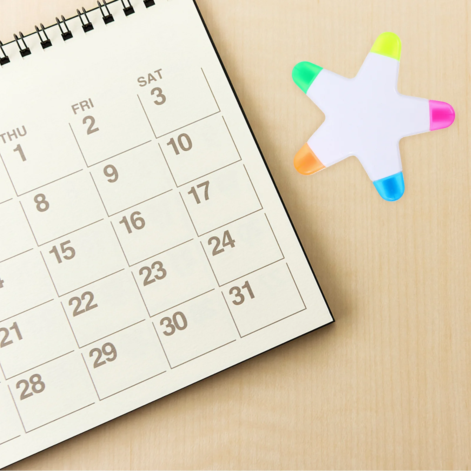 5 قطعة قلم فلورسنت على شكل نجمة لون مشرق فسفورية الكتابة السلس لا تسرب الحبر الطلاب القرطاسية الرسم الفني