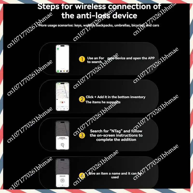 

-A21Z Mini Smart N Tag Беспроводной трекер для багажа работает с Find My, локатором предметов для ключей, багажа, рюкзака