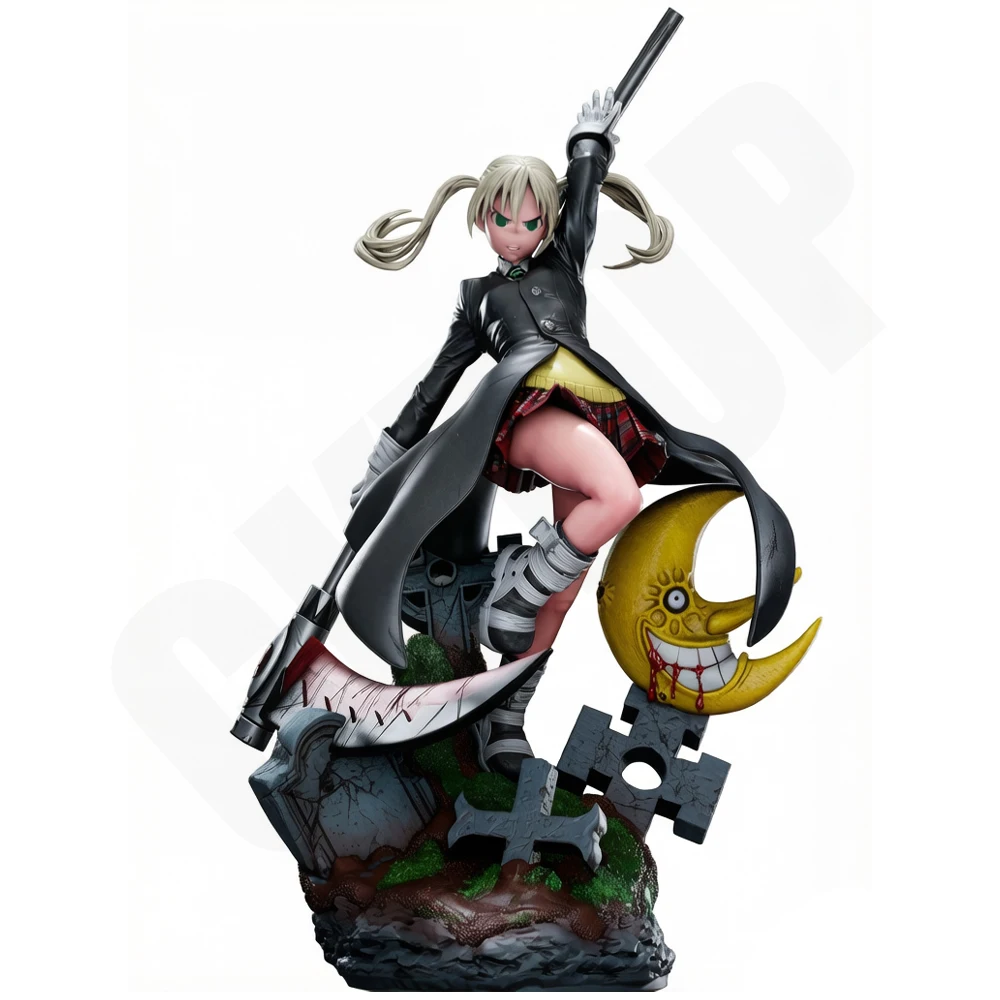

1/24 NSFW Combat Girl Scythe On Graveyard Base 3D Printed Gray Resin Statue GK Figure Toy Miniature Model Unpainted Unassembled