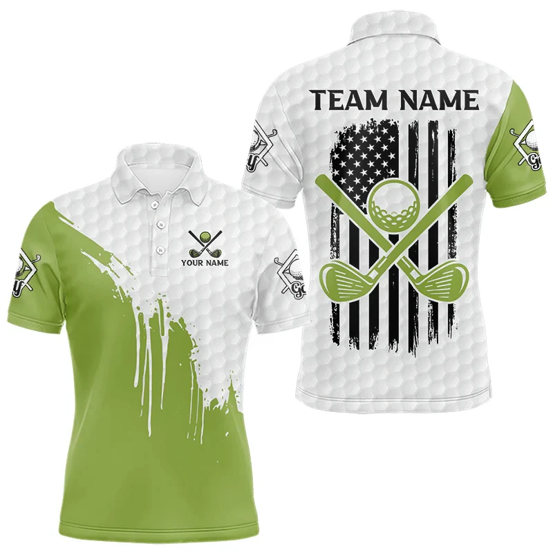 

Trend 3D Golf Printed Polo Shirts For Men Fashion Custom Name Team Name Short Sleeve Polo Shirt Loose Casual Tees For Golf Lover