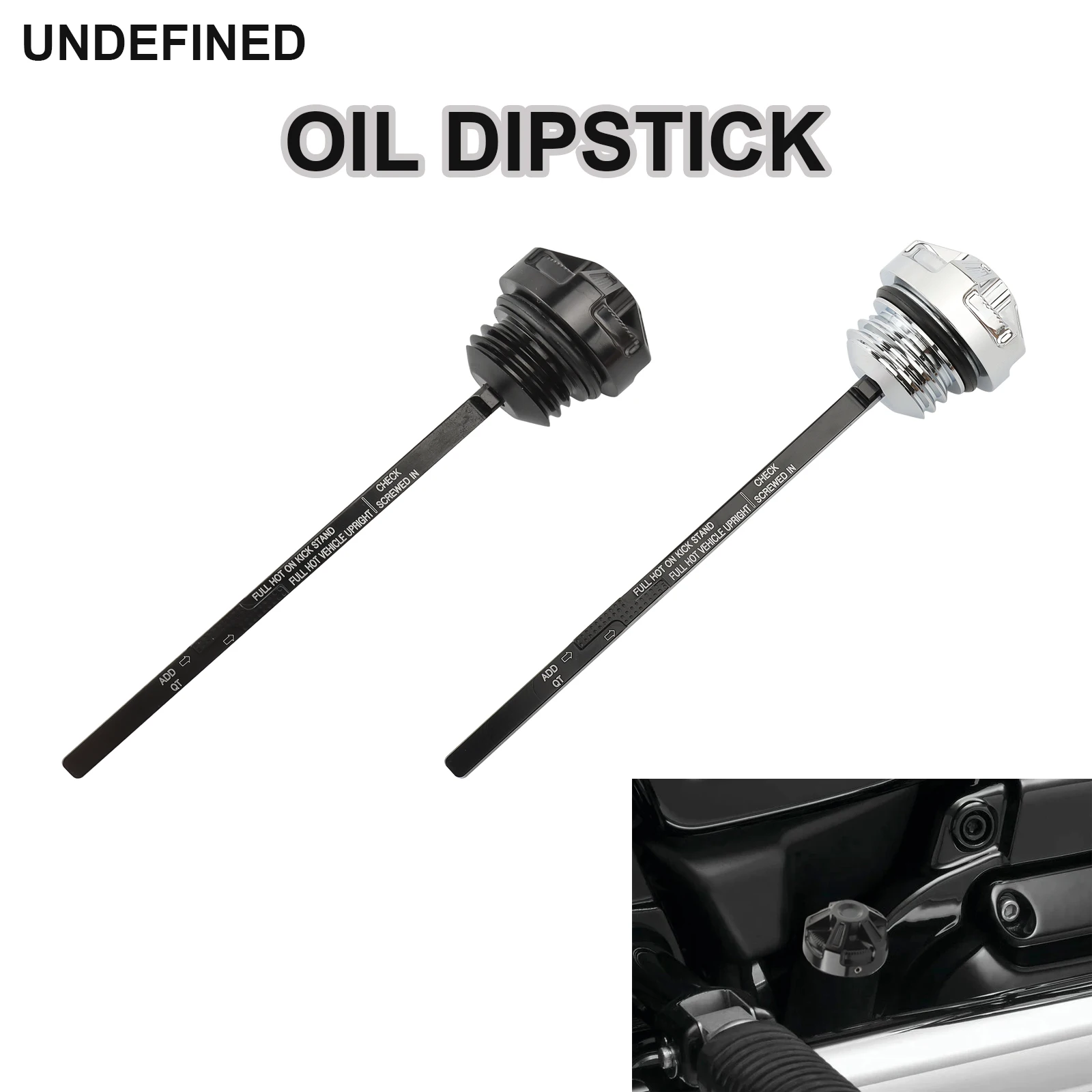 Motorcycle Oil Dipstick Black Chrome For Harley Touring Road King Electra Street Road Glide 2017-2024 Moto Accessories Aluminum