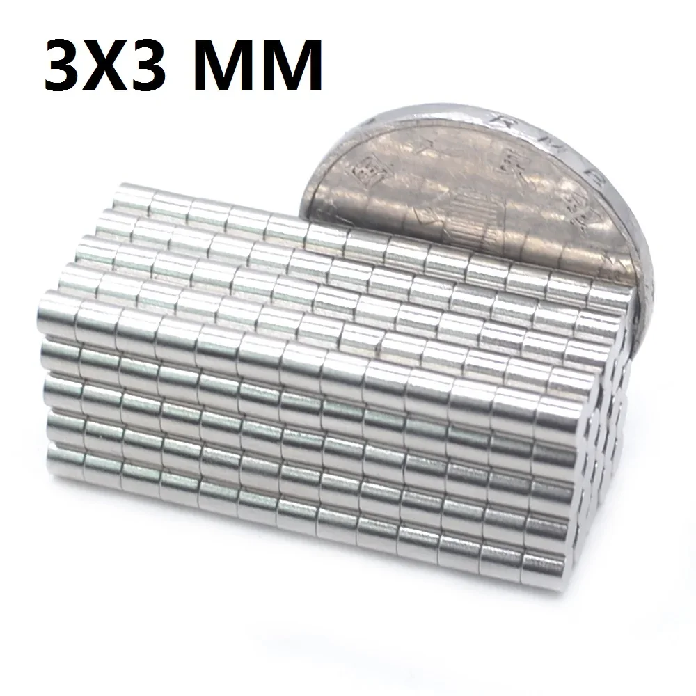 Disco de neodímio super poderoso, forte massa redonda NdFeB ímãs, Ímã da terra rara, 3x3mm, 4x4mm, 6x6mm, 8x8mm, Dia N35, Dia N35