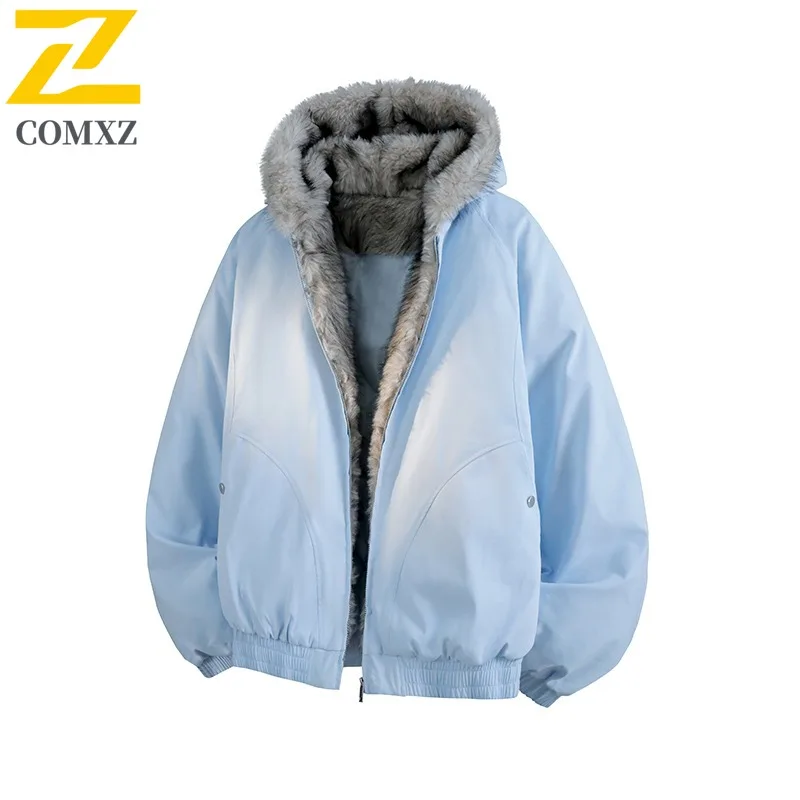 COMXZ سترة الخبز خفيفة الوزن دافئة الحد الأدنى الكورية نمط العمل مبطن سترة 2025 السفر موضة كلاسيكية الرجال جواكت شتوية